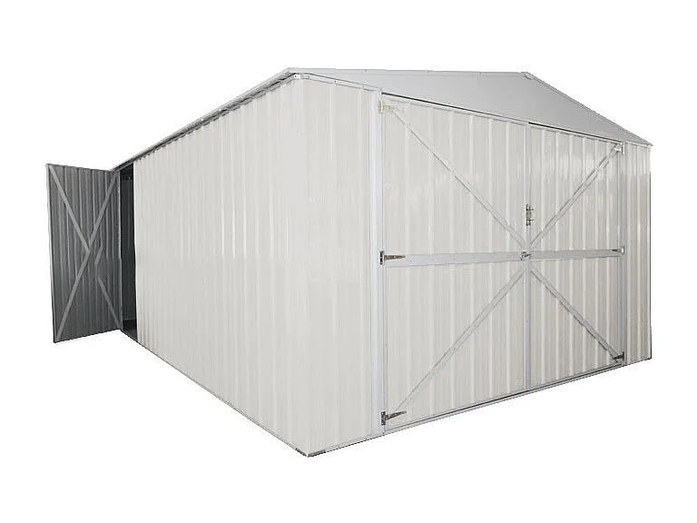 Box garage auto lamiera capanno in Acciaio Zincato 360x600cm x h2.32m - 346KG - 21,6mq - BIANCO