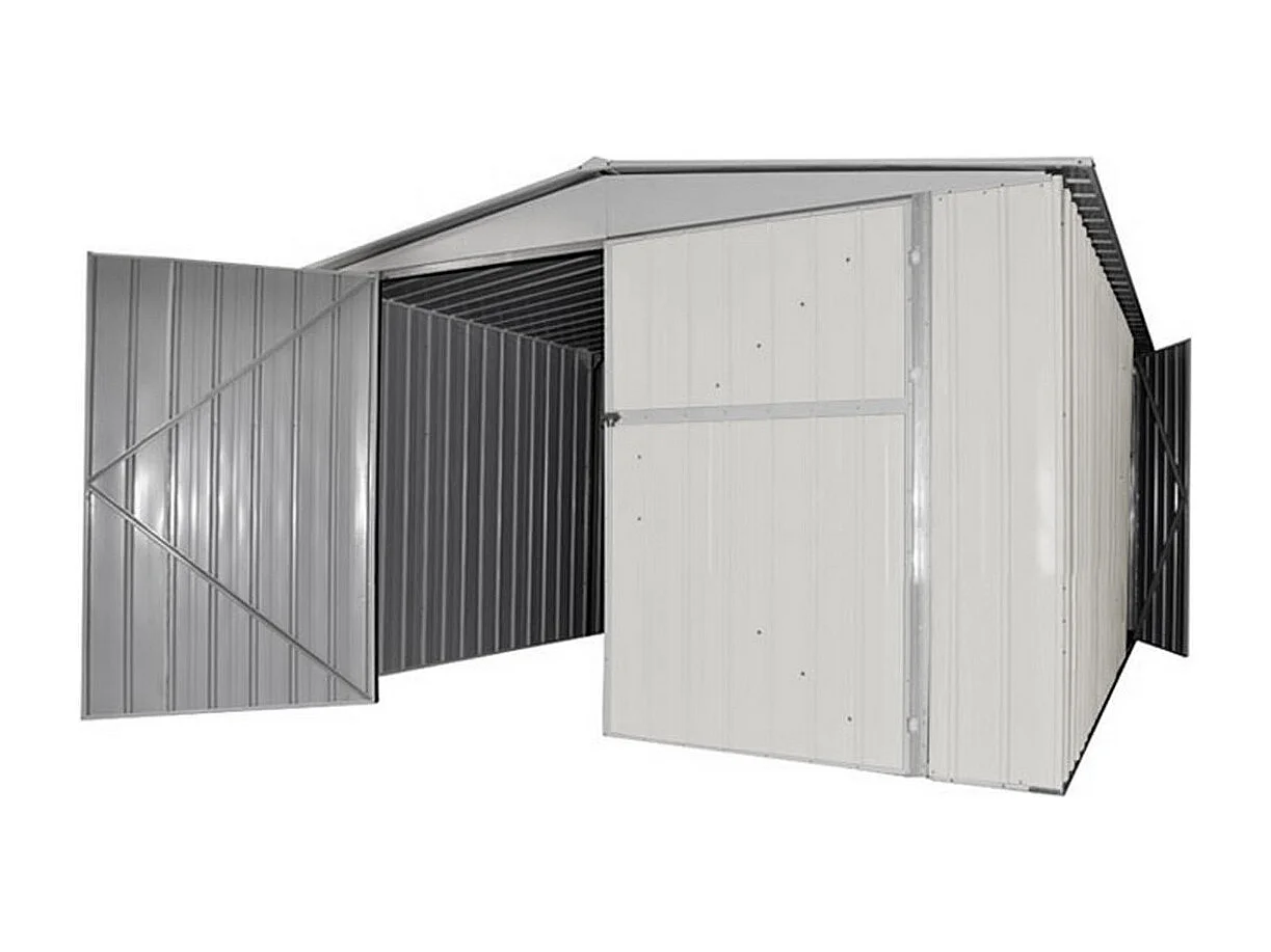 Box garage auto lamiera capanno in Acciaio Zincato 360x600cm x h2.32m - 346KG - 21,6mq - BIANCO