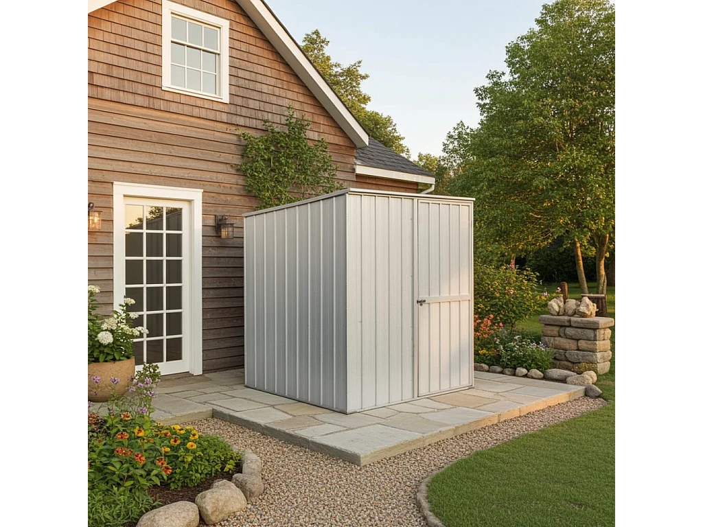 Box lamiera attrezzi casetta giardino in Acciaio Zincato 175x185cm x h1.92m - 70KG - 2,92mq - BIANCO