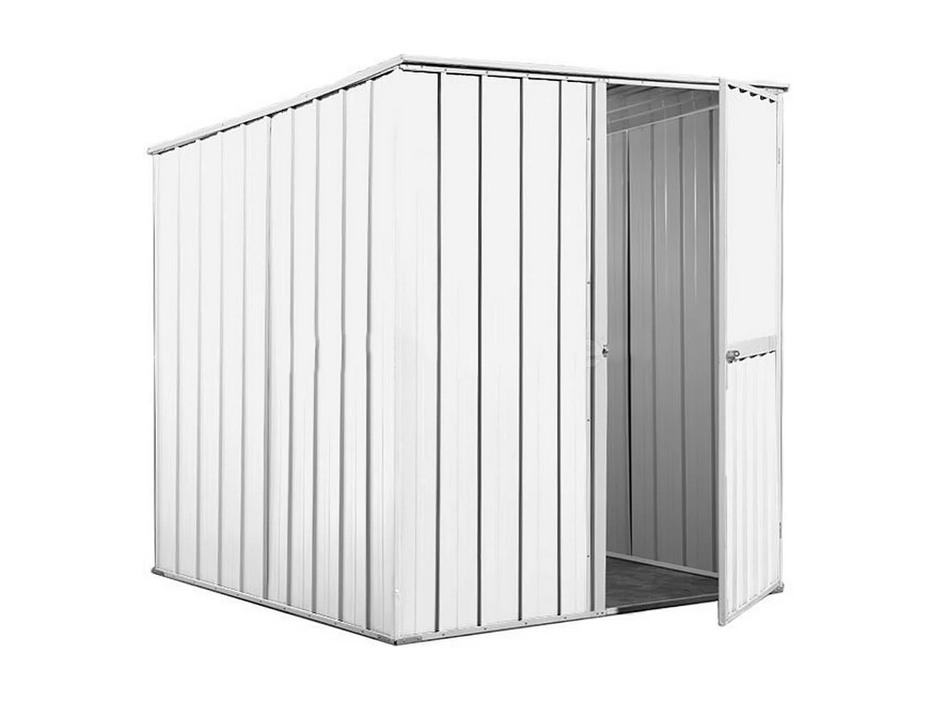 Box lamiera attrezzi casetta giardino in Acciaio Zincato 175x185cm x h1.92m - 70KG - 2,92mq - BIANCO