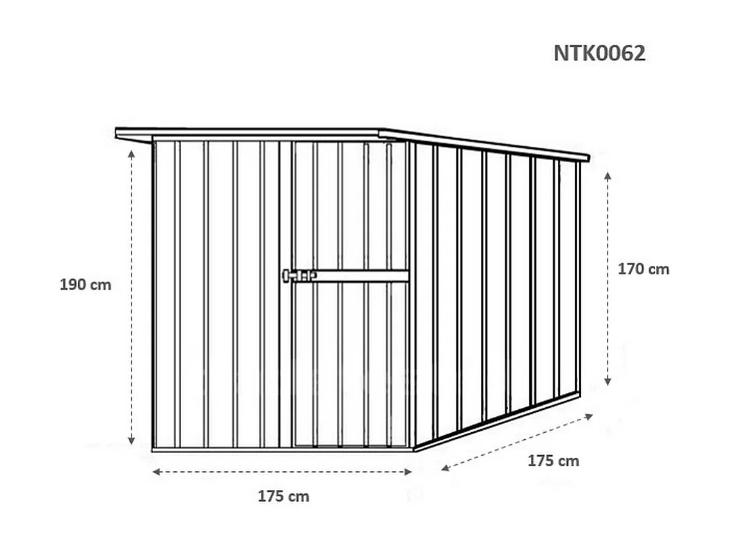 Box lamiera attrezzi casetta giardino in Acciaio Zincato 175x185cm x h1.92m - 70KG - 2,92mq - BIANCO