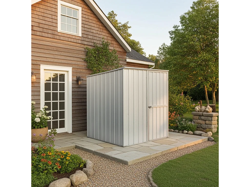 Box lamiera attrezzi casetta giardino in Acciaio Zincato 175x185cm x h1.92m - 70KG - 2,92mq - BIANCO