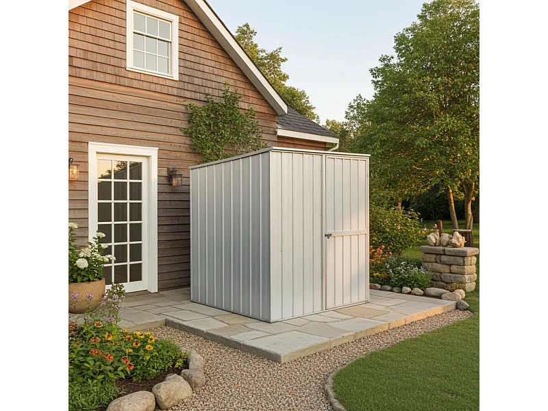 Box lamiera attrezzi casetta giardino in Acciaio Zincato 175x185cm x h1.92m - 70KG - 2,92mq - BIANCO