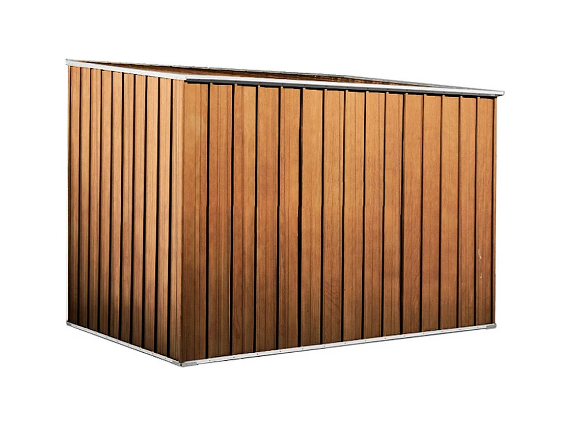 Casetta giardino in lamiera Box in Acciaio Zincato 260x185cm x h1.92m - 85kg - 4,81mq - FINITURA LEGNO