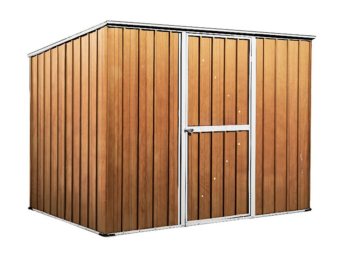 Casetta giardino in lamiera Box in Acciaio Zincato 260x185cm x h1.92m - 85kg - 4,81mq - FINITURA LEGNO