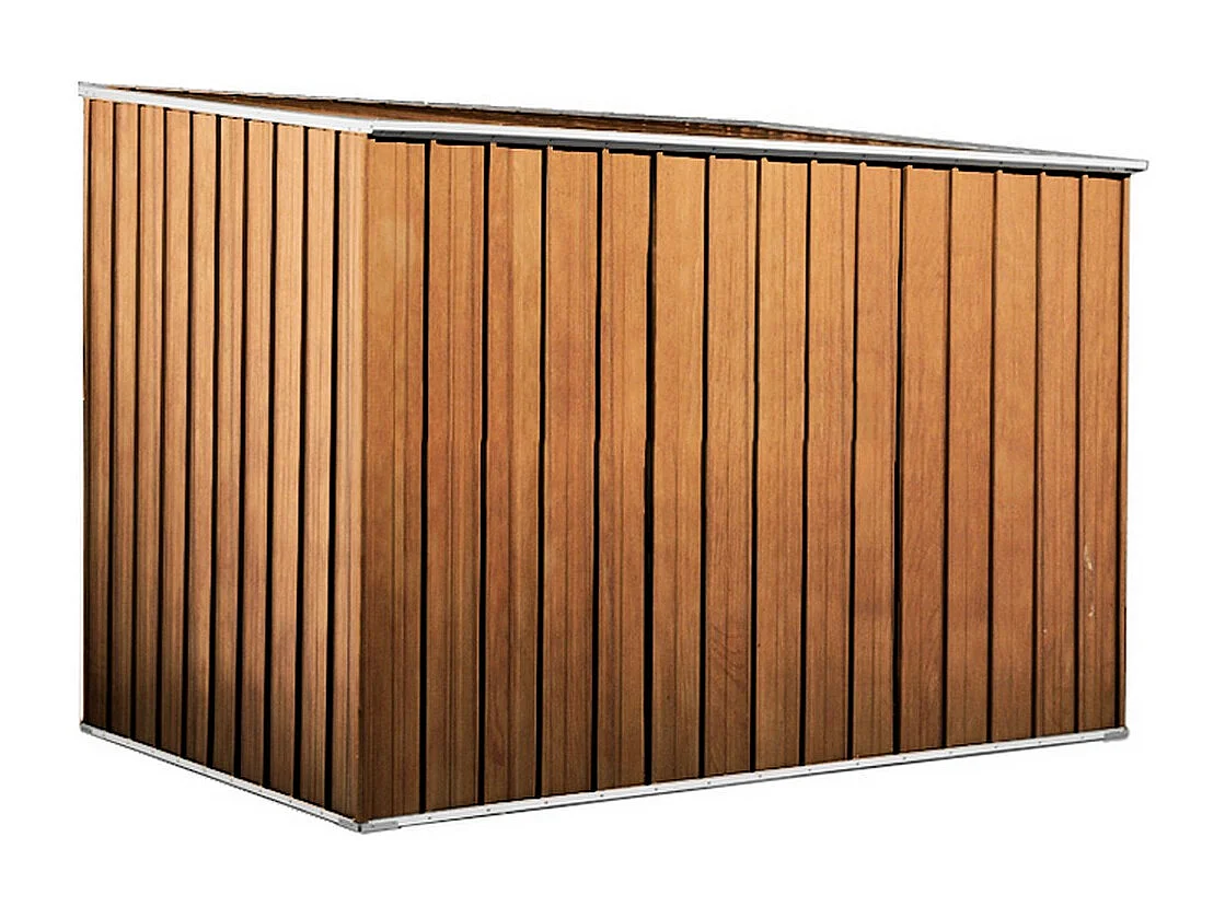 Casetta giardino in lamiera Box in Acciaio Zincato 260x185cm x h1.92m - 85kg - 4,81mq - FINITURA LEGNO