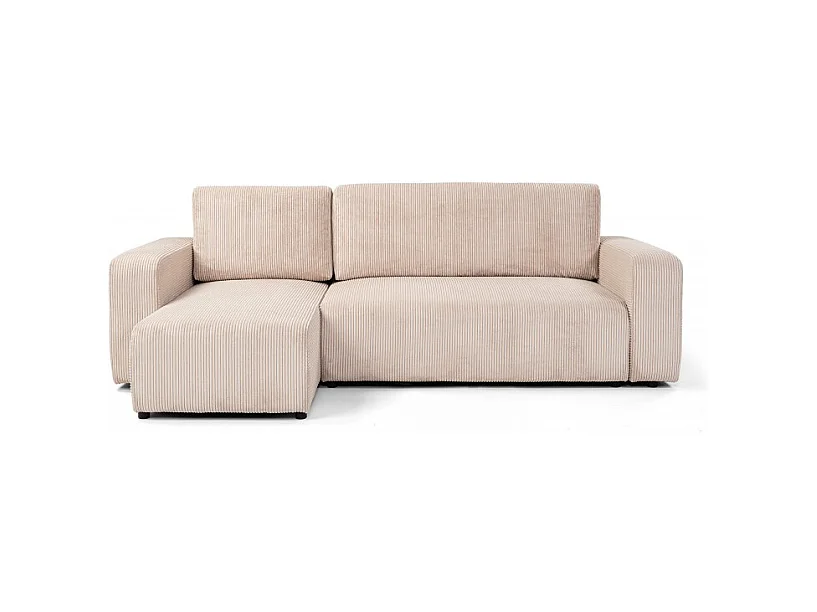 Canapé d'angle convertible PIANI en velours côtelé