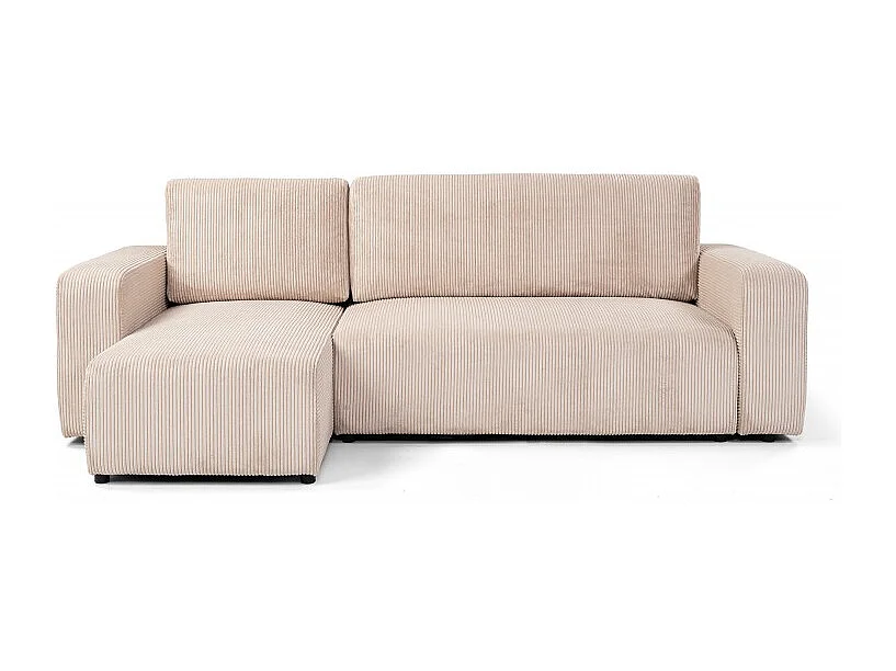 Canapé d'angle convertible PIANI en velours côtelé