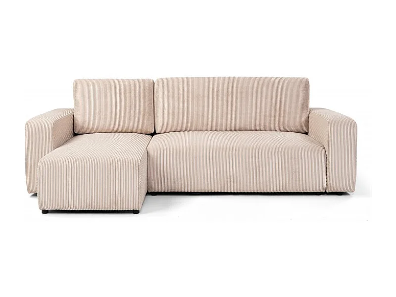 Canapé d'angle convertible PIANI en velours côtelé