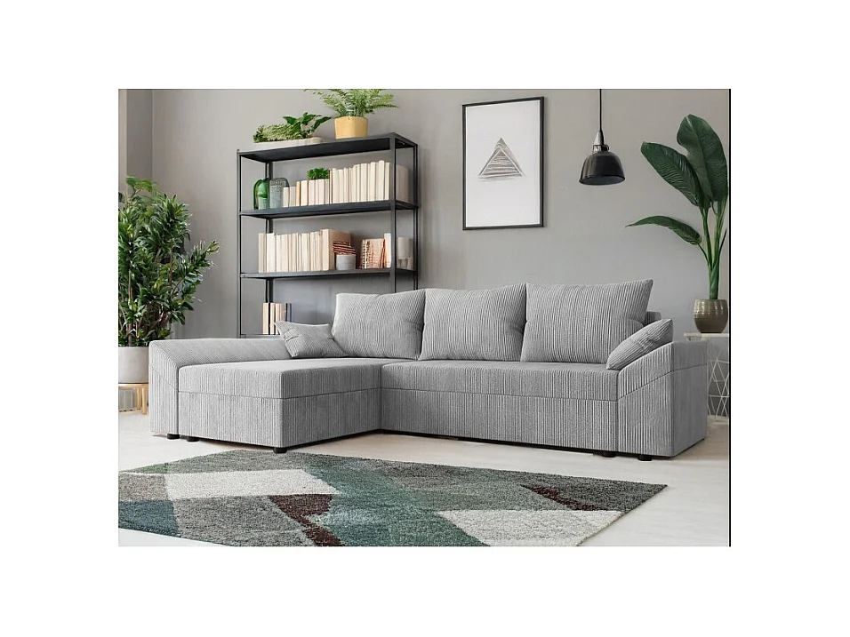 Canapé d'angle convertible DENVI en velours côtelé