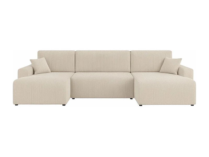 Canapé d'angle panoramique PIANI en U en velours côtelé