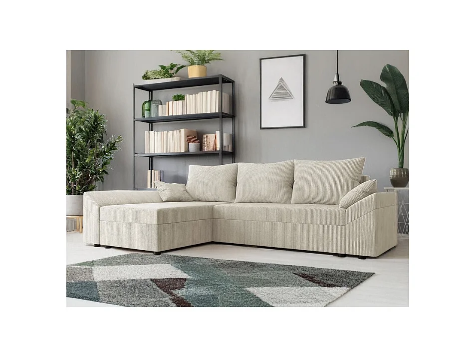 Canapé d'angle convertible DENVI en velours côtelé