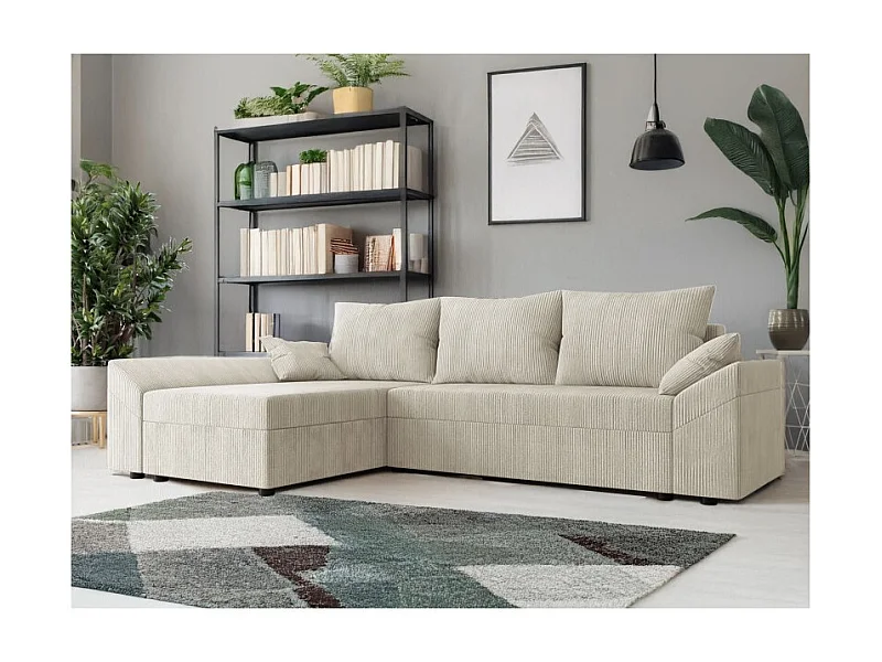 Canapé d'angle convertible DENVI en velours côtelé