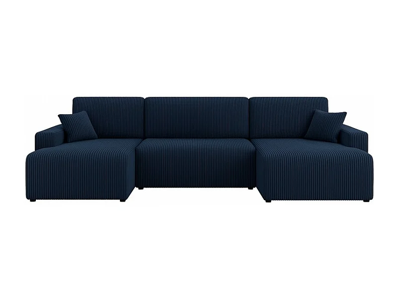 Canapé d'angle panoramique PIANI en U en velours côtelé