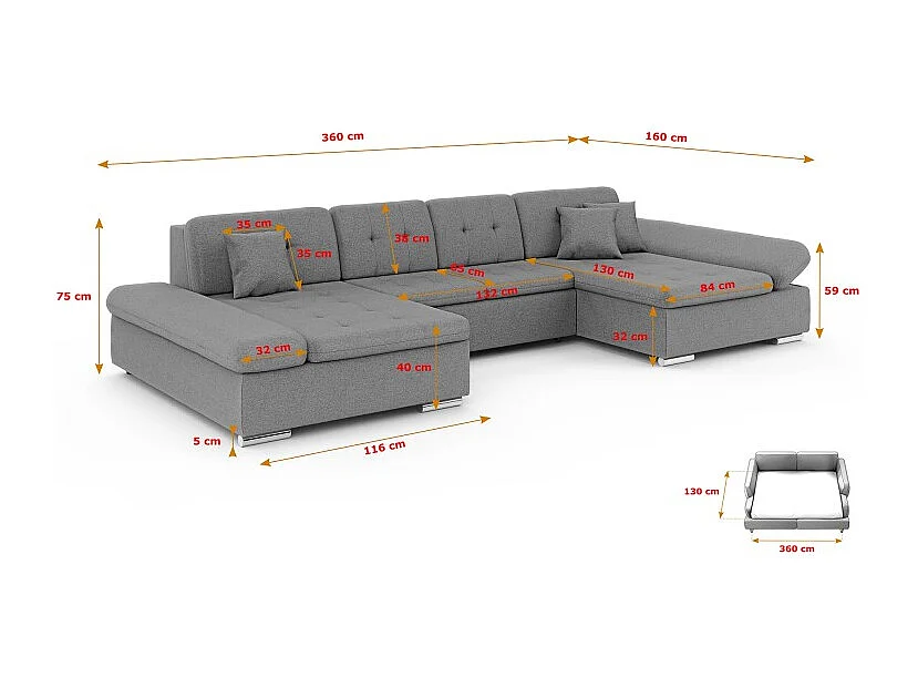 Canapé d'angle convertible ALON