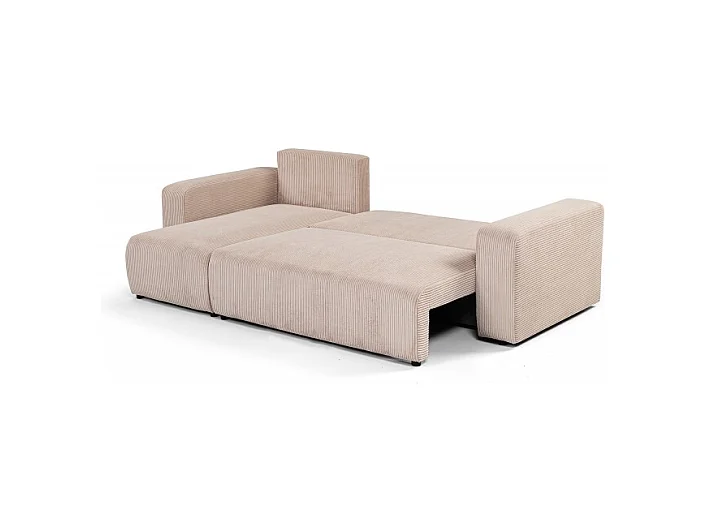 Canapé d'angle convertible PIANI en velours côtelé