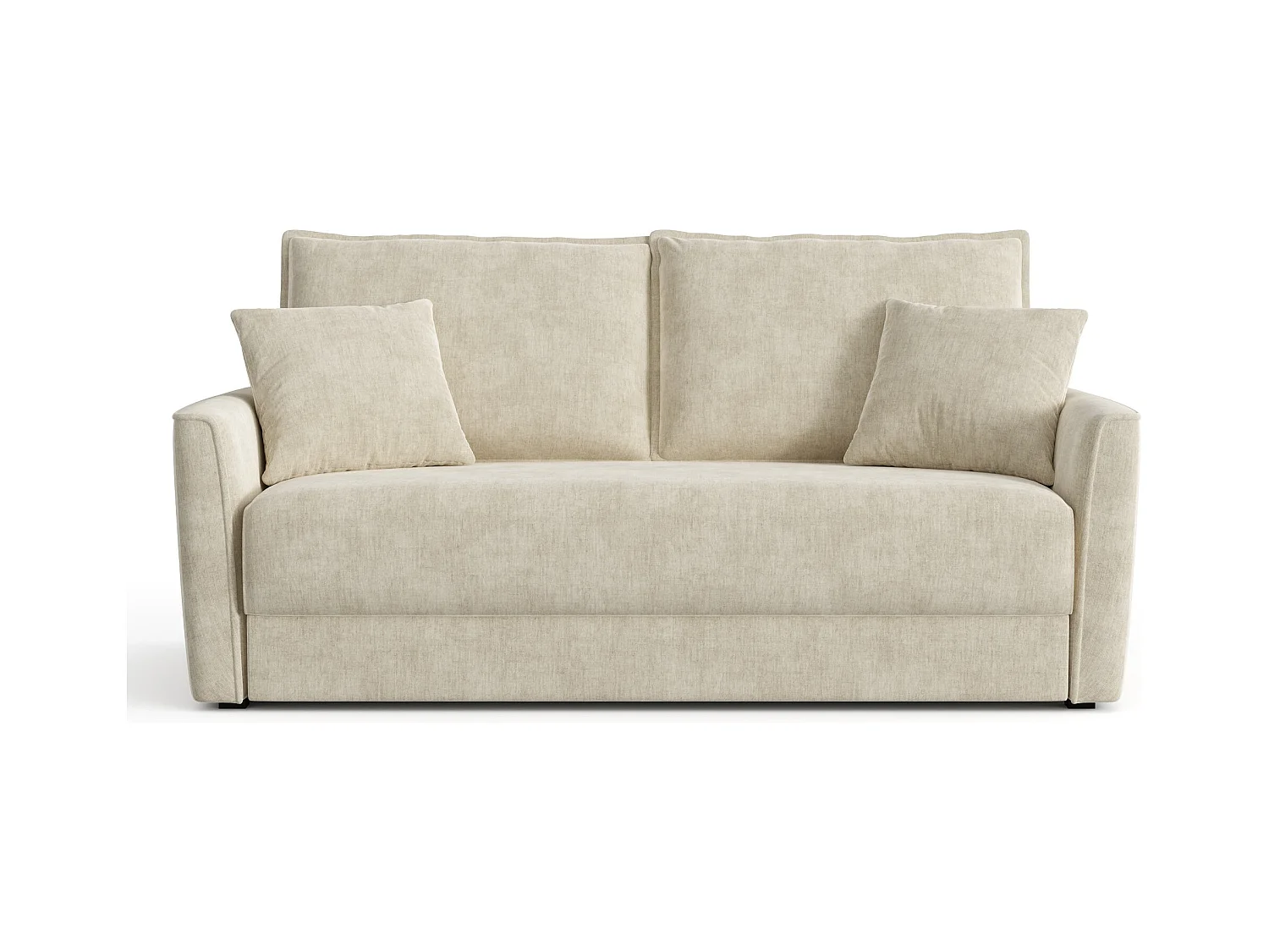 Canapé convertible 3 places tissu tramé touché doux crème 180cm LUXO