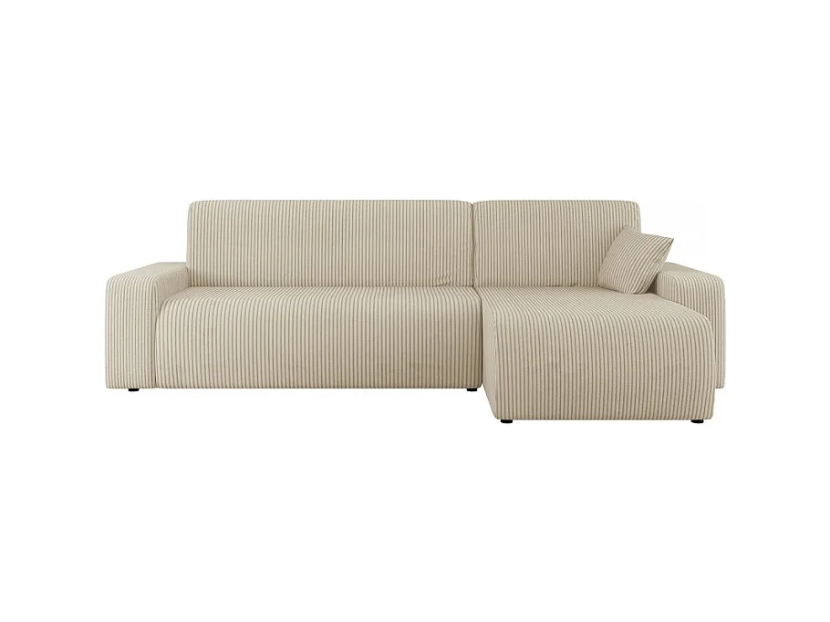 Canapé d'angle convertible PIANI en velours côtelé