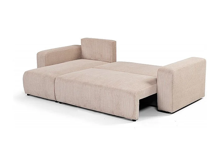 Canapé d'angle convertible PIANI en velours côtelé