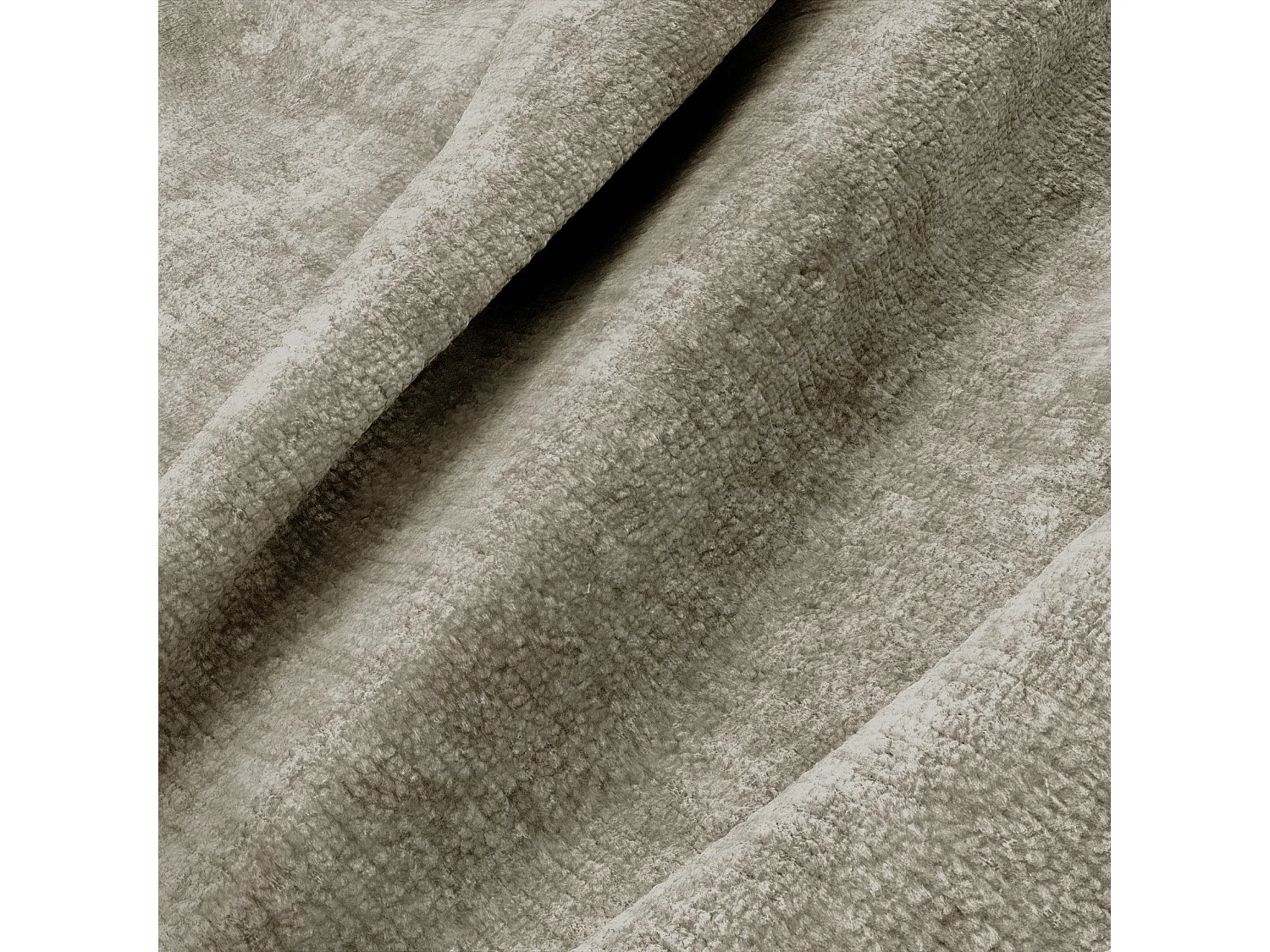 Canapé convertible 3 places velours texturé taupe 213cm PLUME