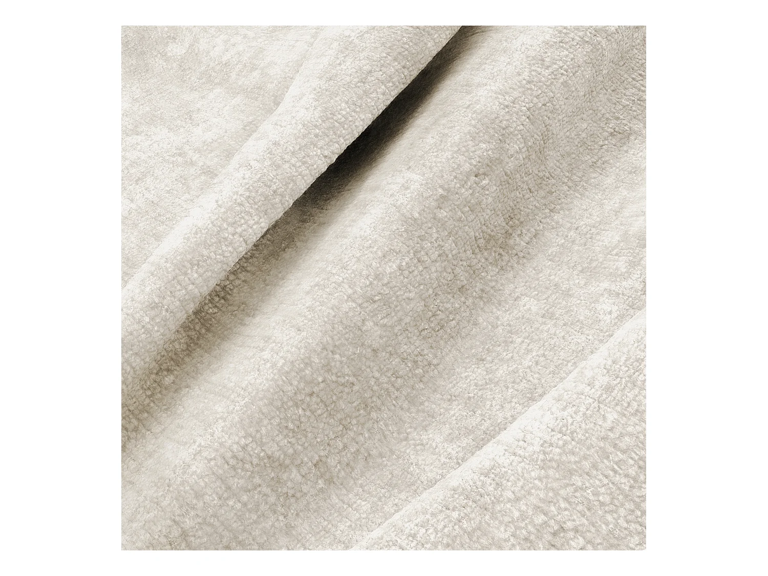 Canapé convertible 3 places velours texturé crème 213cm PLUME