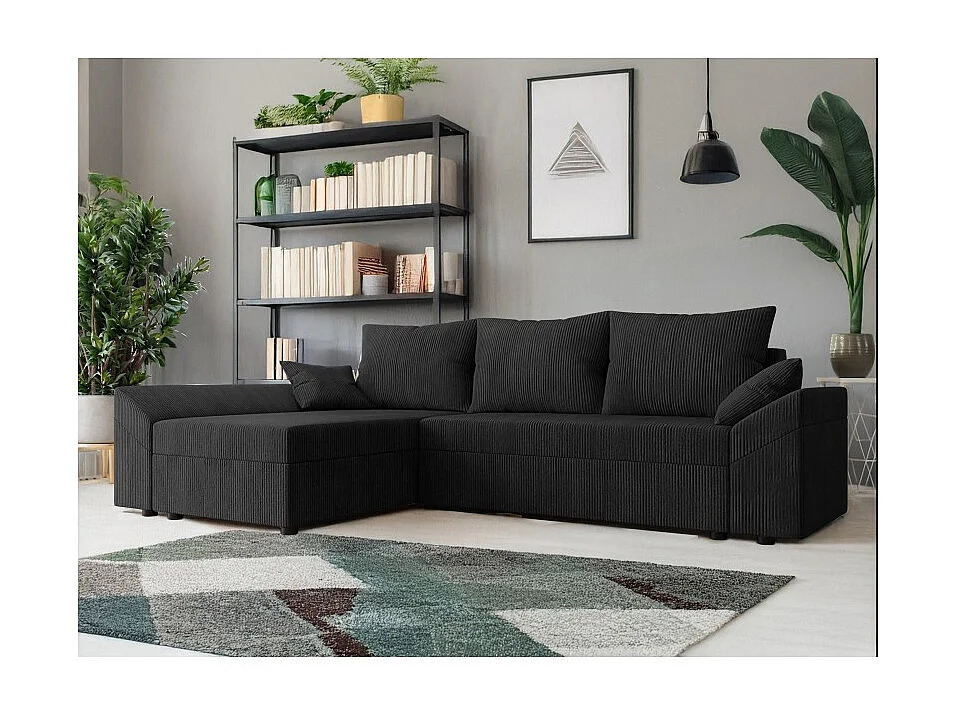 Canapé d'angle convertible DENVI en velours côtelé