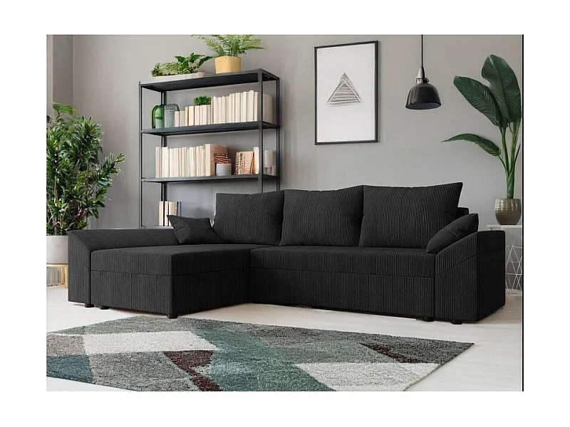 Canapé d'angle convertible DENVI en velours côtelé