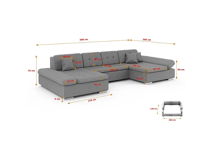 Canapé d'angle convertible ALON