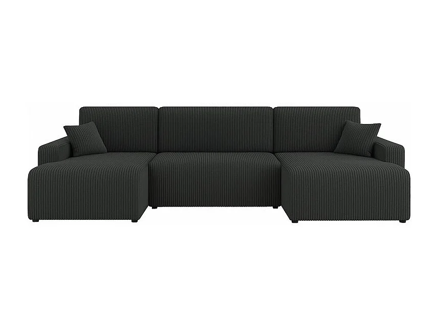 Canapé d'angle panoramique PIANI en U en velours côtelé