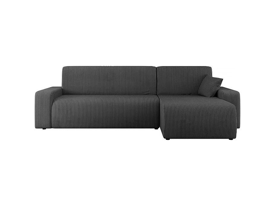 Canapé d'angle convertible PIANI en velours côtelé