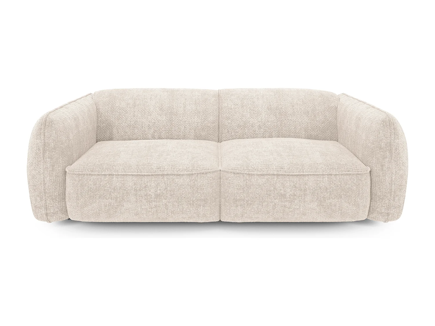 Canapé 3 places velours tramé crème LIVIA