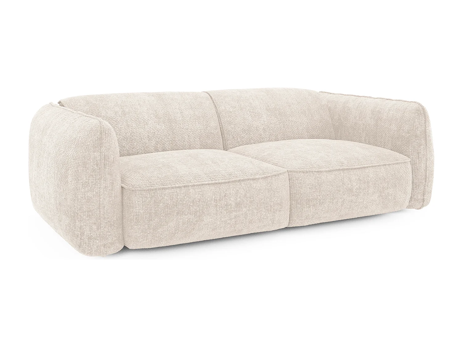 Canapé 3 places velours tramé crème LIVIA