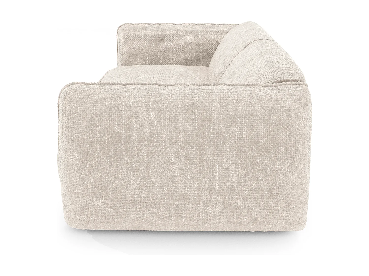 Canapé 3 places velours tramé crème LIVIA