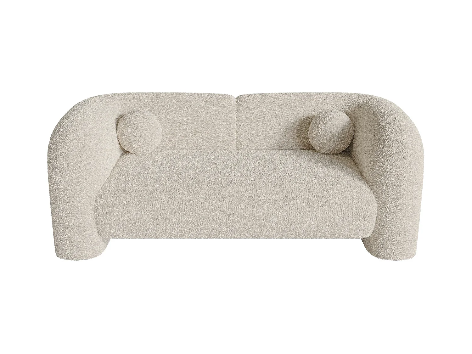 Canapé 2 places bouclette crème 168cm NOLA