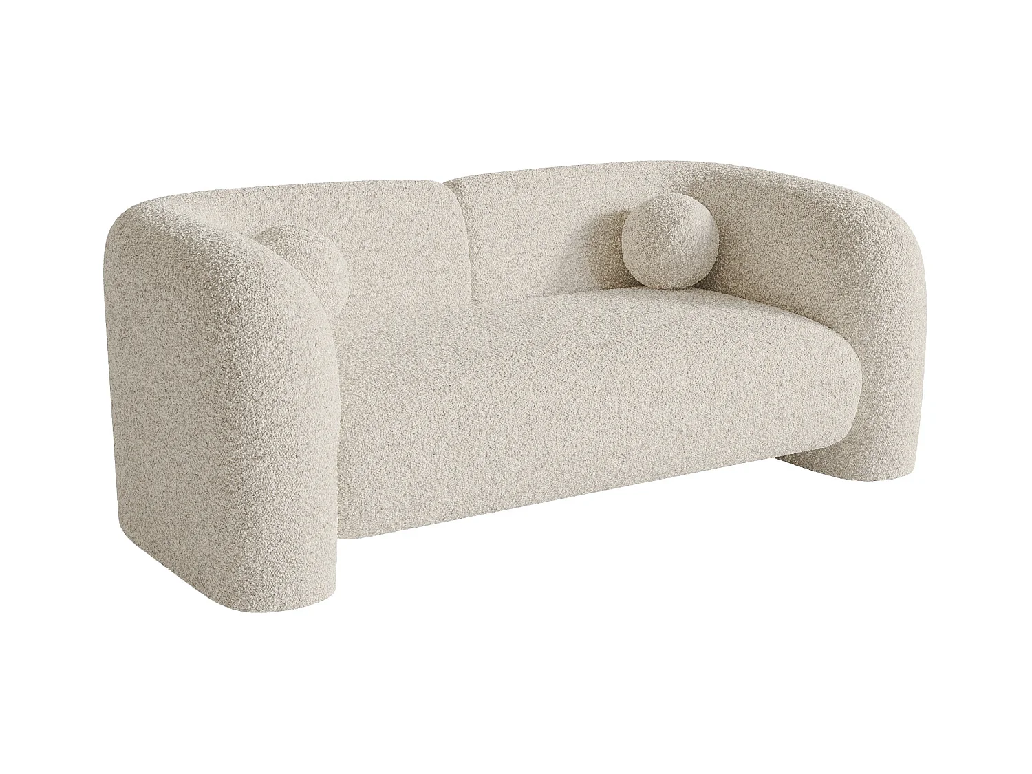 Canapé 2 places bouclette crème 168cm NOLA