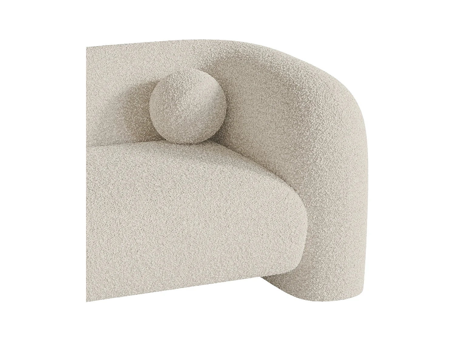 Canapé 2 places bouclette crème 168cm NOLA