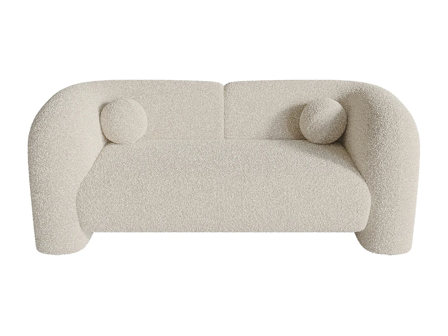 Canapé 2 places bouclette crème 168cm NOLA