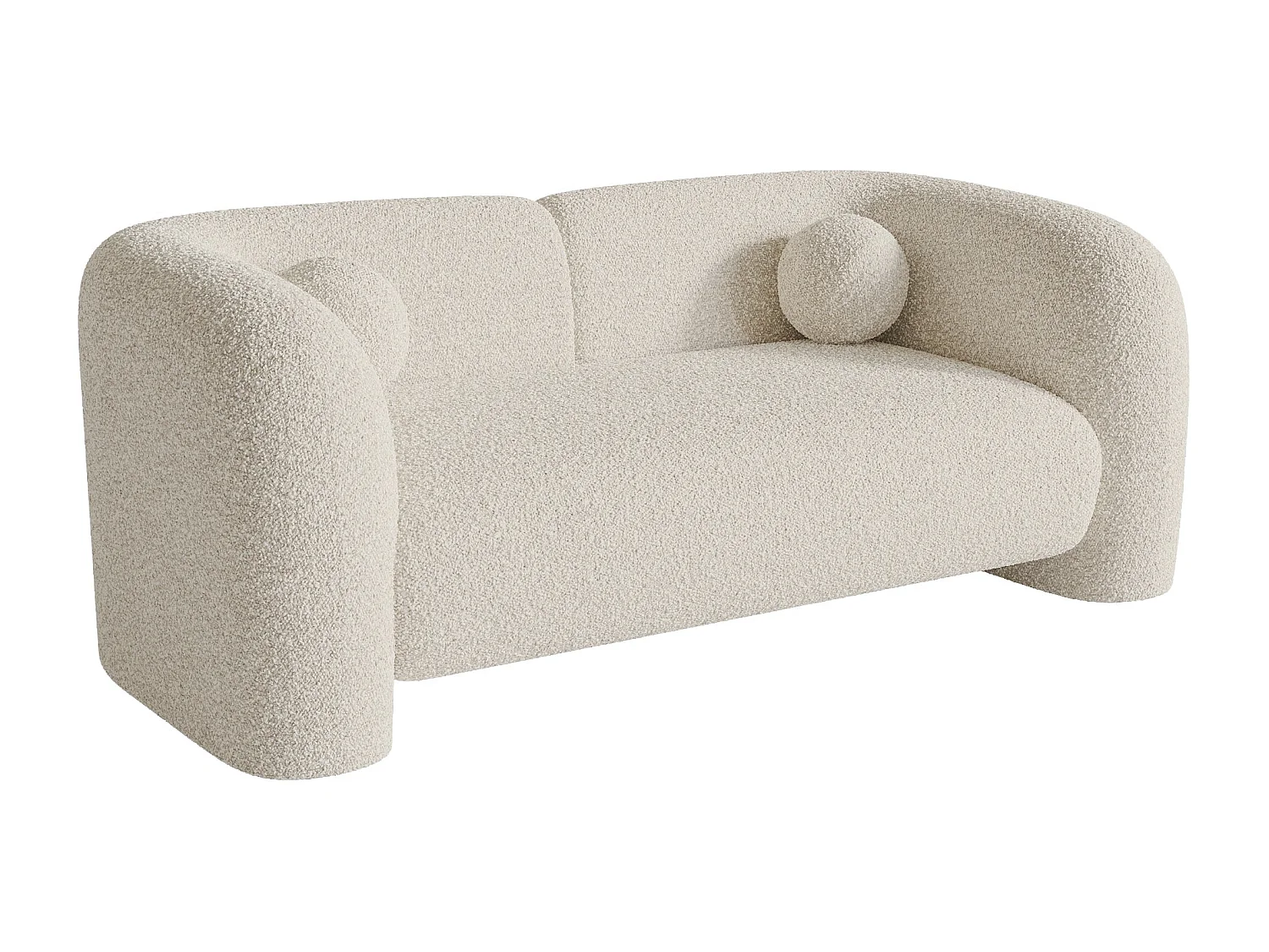 Canapé 2 places bouclette crème 168cm NOLA