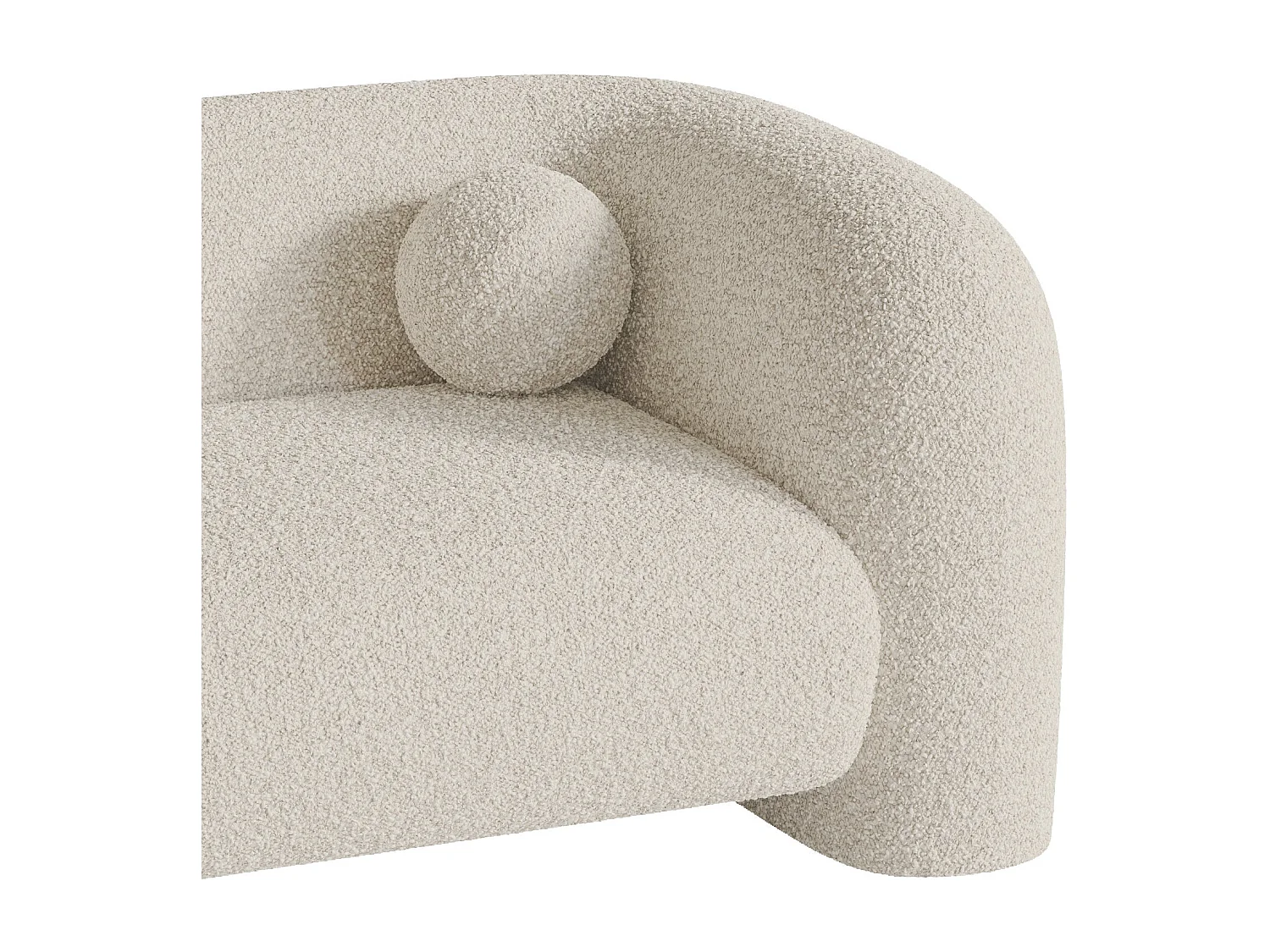 Canapé 2 places bouclette crème 168cm NOLA