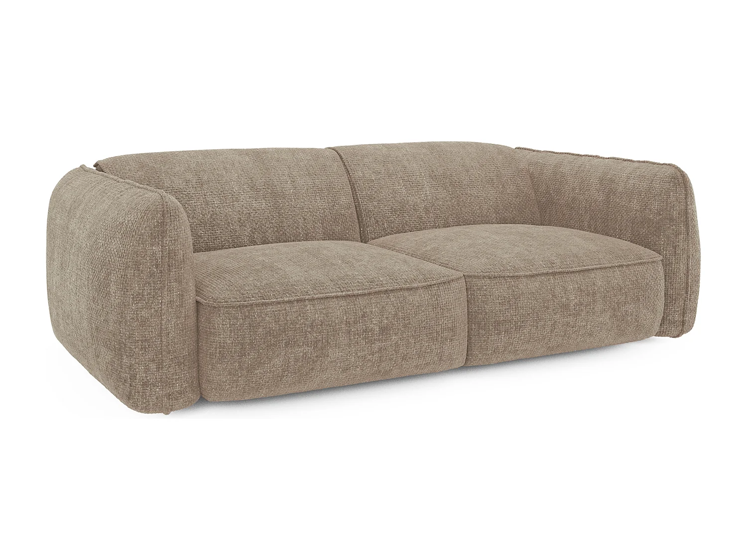 Canapé 3 places velours tramé taupe LIVIA