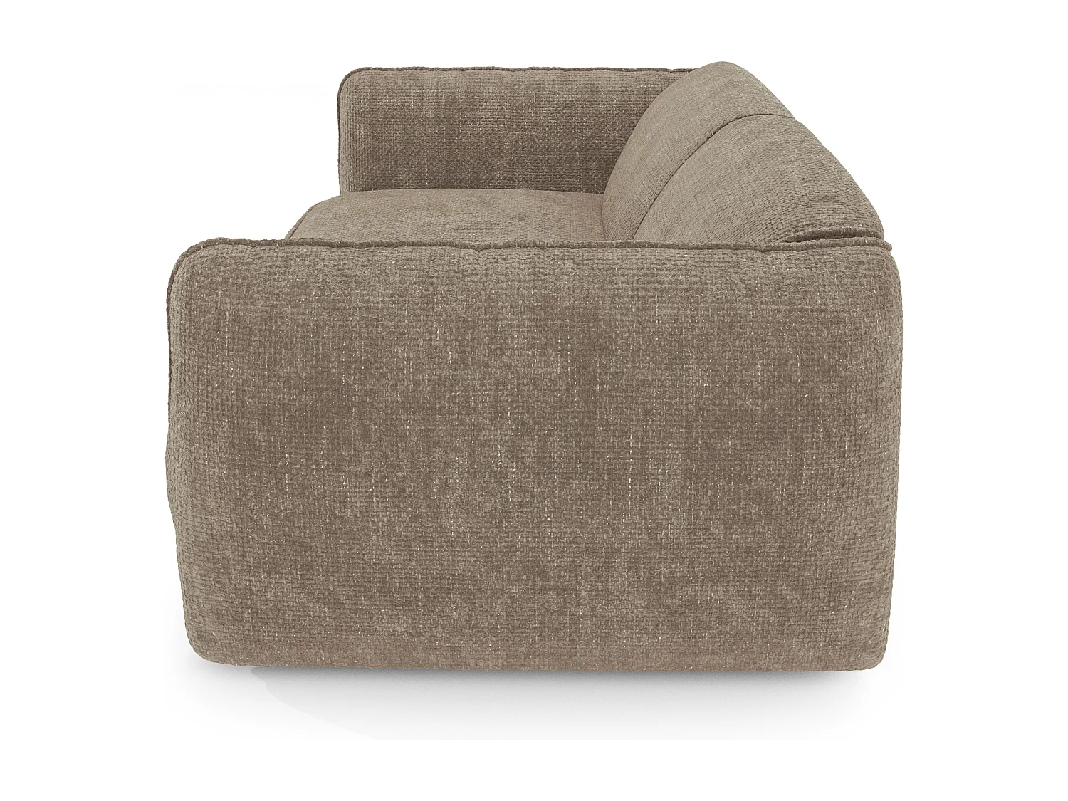 Canapé 3 places velours tramé taupe LIVIA