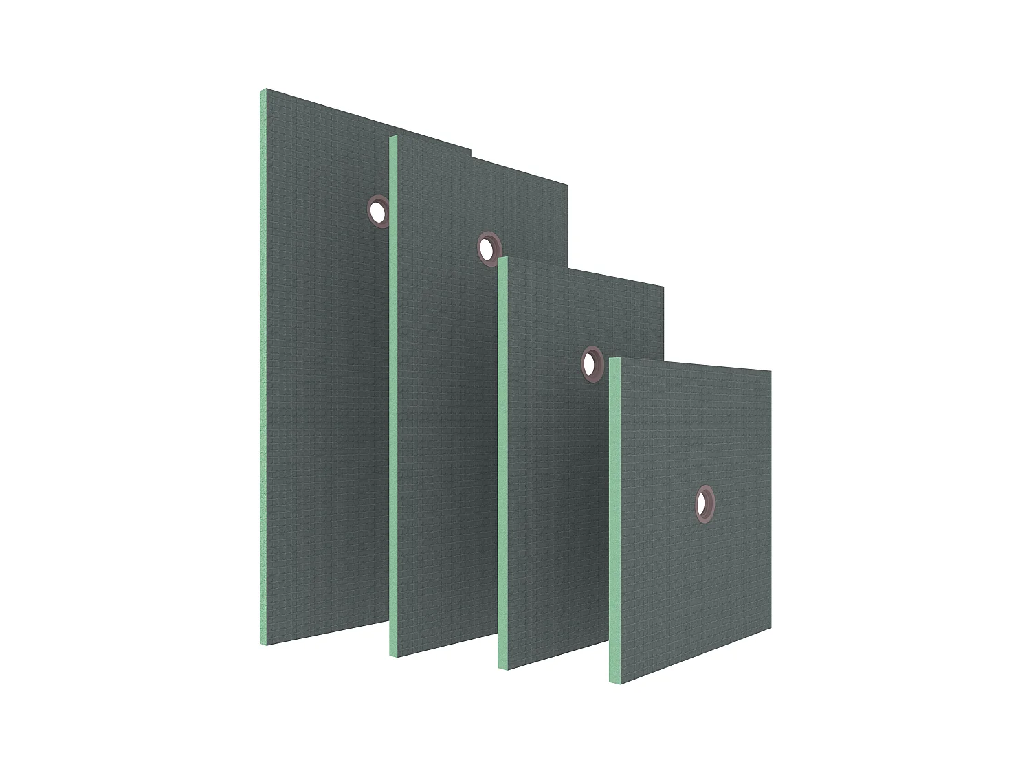 AICA Receveur à carreler en polystyrène - 90 x 140 x 4 cm - recoupable sur mesure - avec bonde de receveur