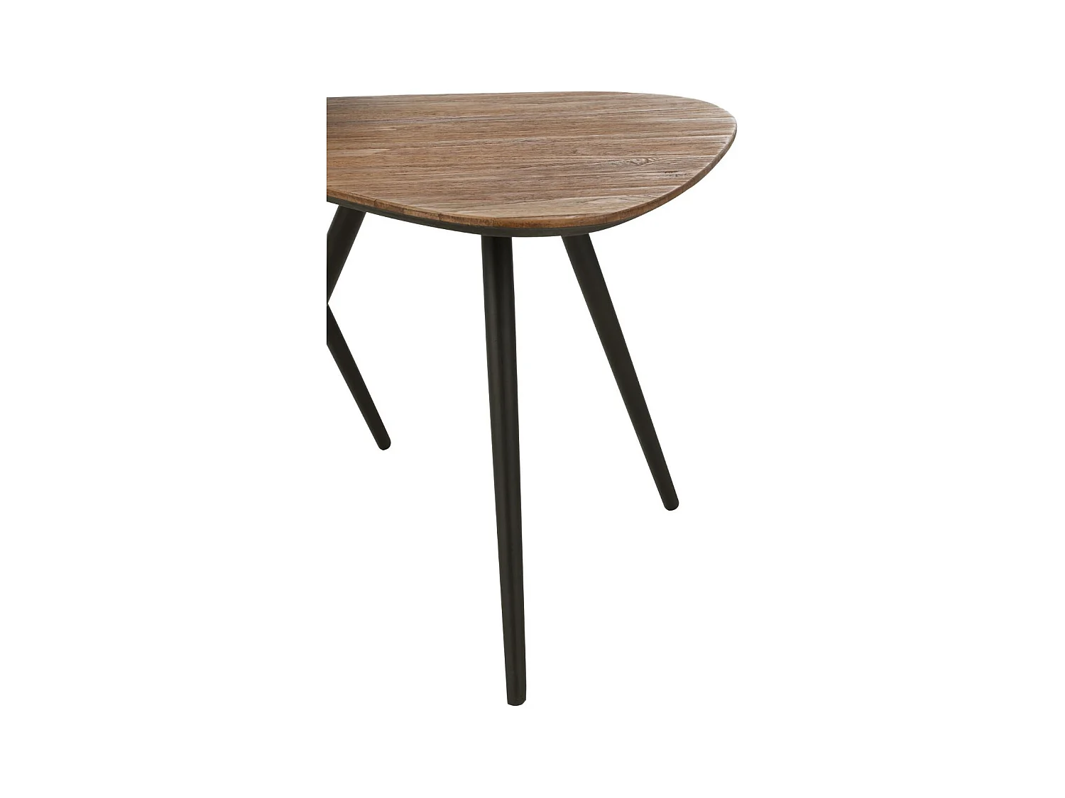 Lot de 2 Tables d'Appoint Triangles "Teck" 50cm Naturel