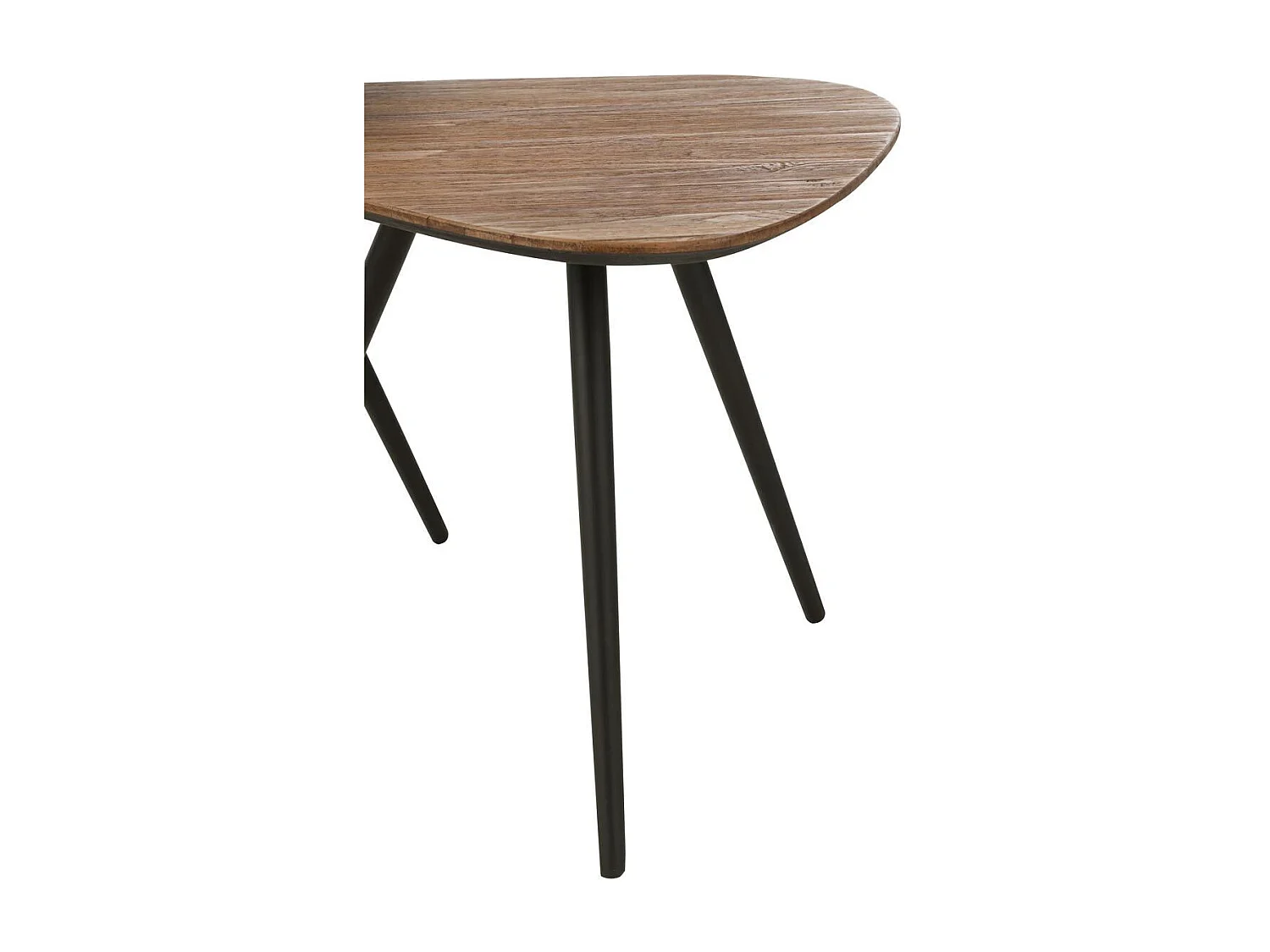 Lot de 2 Tables d'Appoint Triangles "Teck" 50cm Naturel