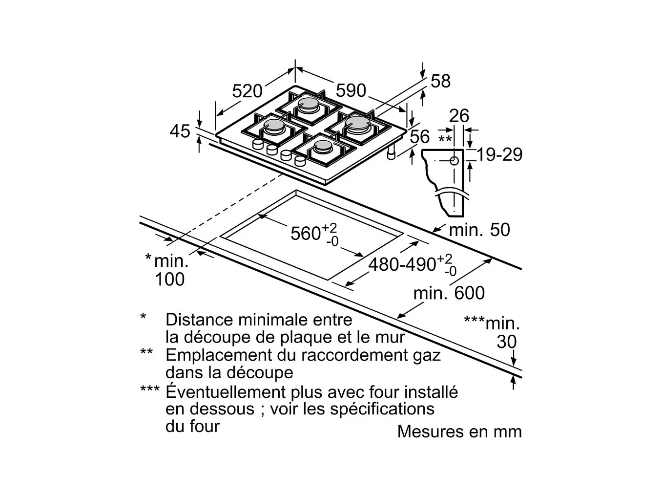Plaque verre gaz SIEMENS EP6A6PI40