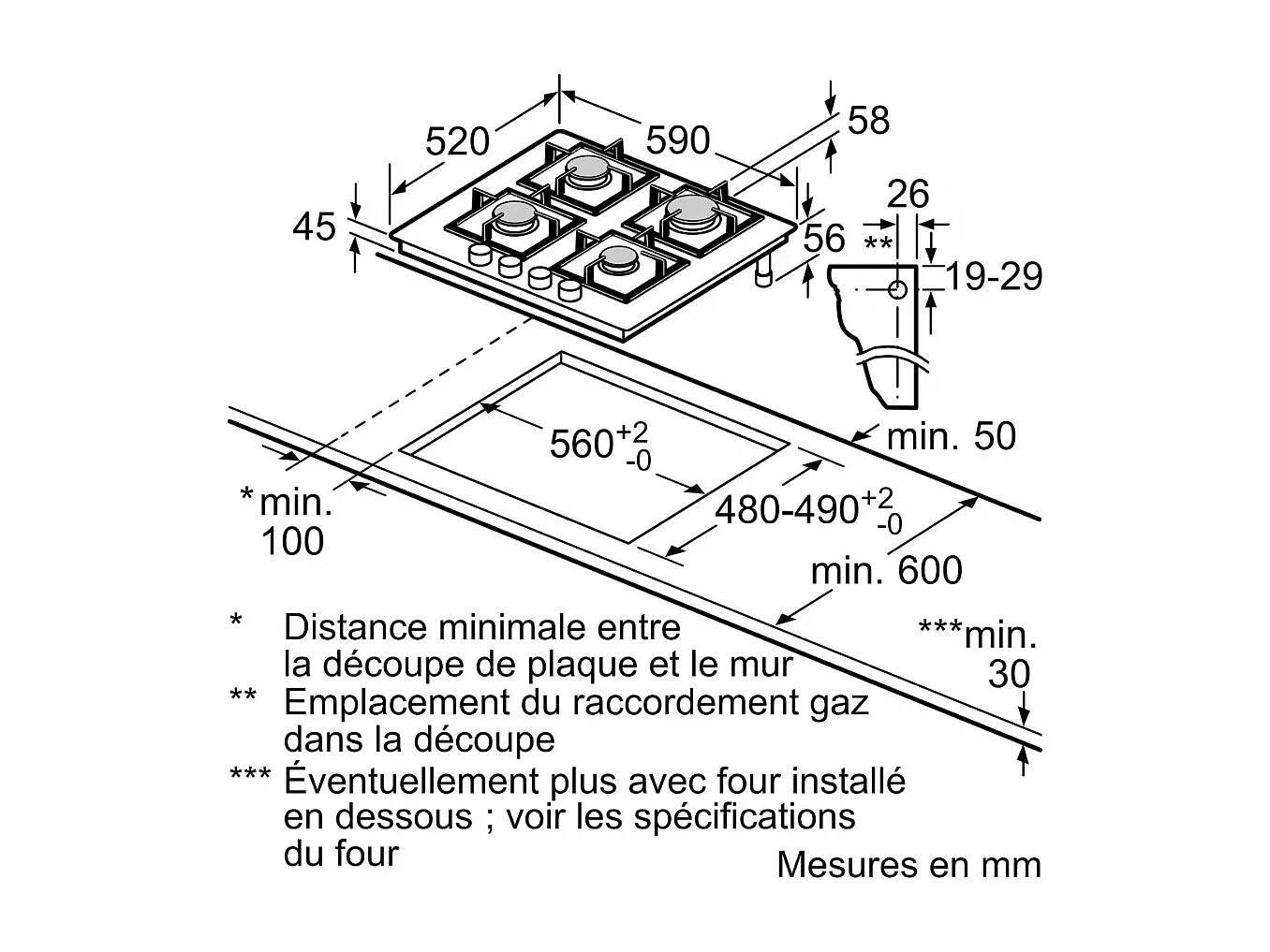 Plaque verre gaz SIEMENS EP6A6PI40