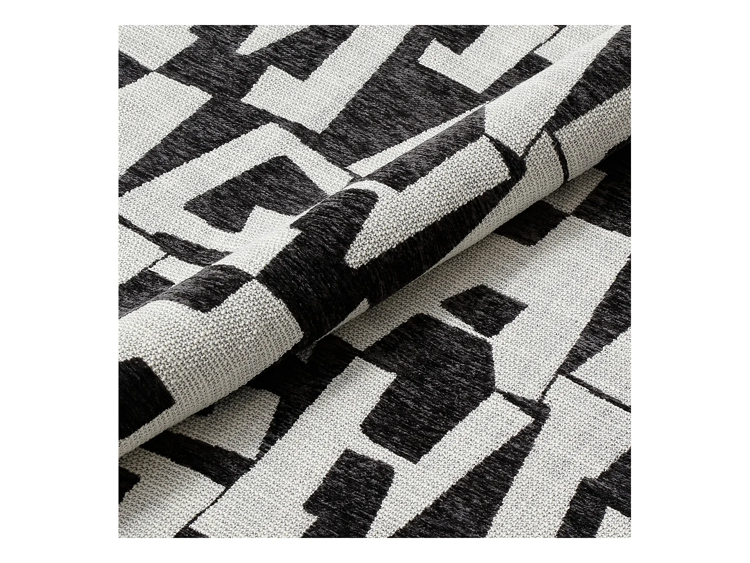 Fauteuil de salon pivotant tissu texturé à motif anthracite foncé JENA