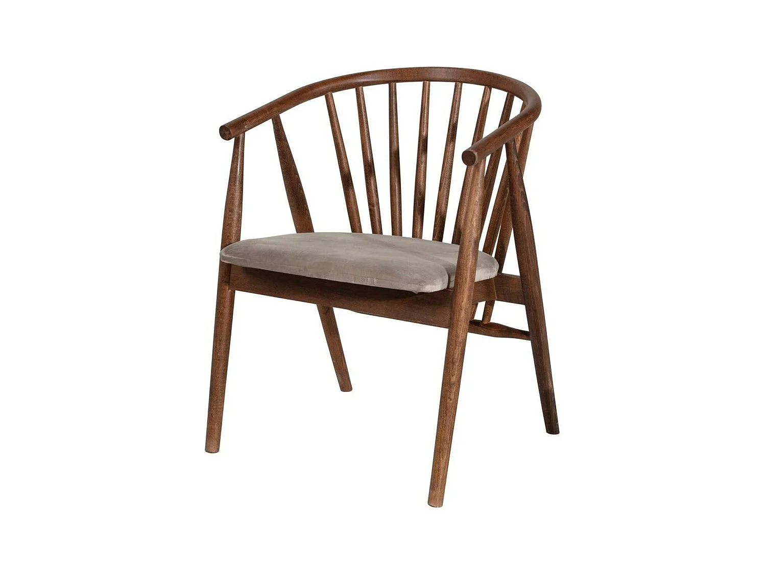 Chaise à barreaux - velours taupe TENA