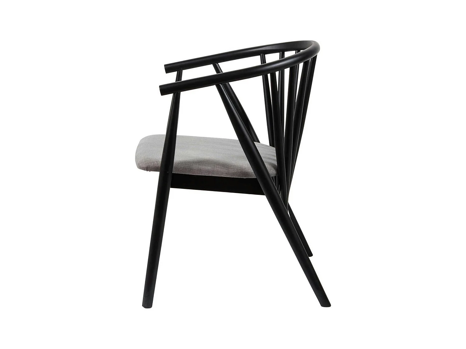 Chaise noire à barreaux - tissu gris TENA