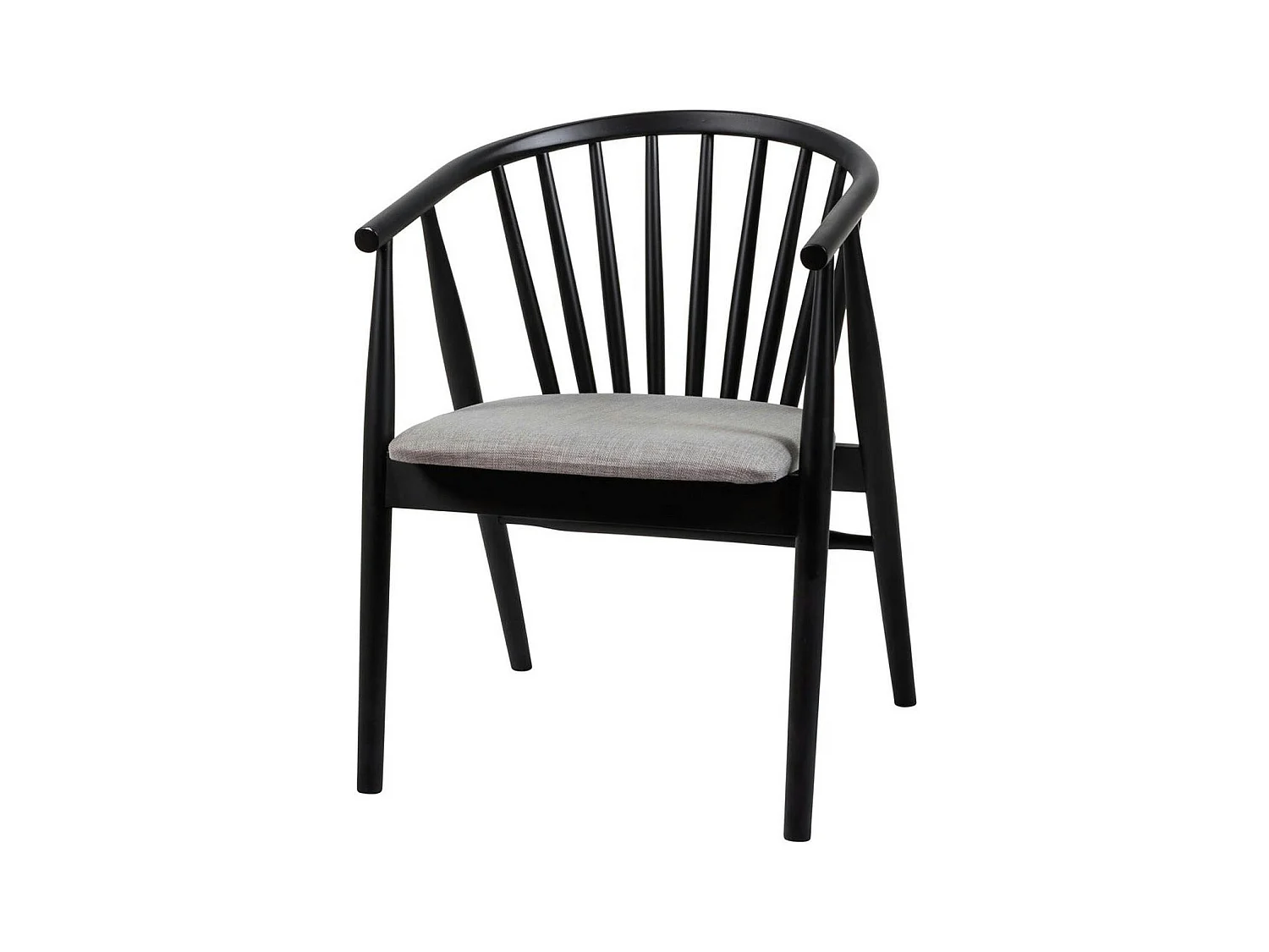 Chaise noire à barreaux - tissu gris TENA